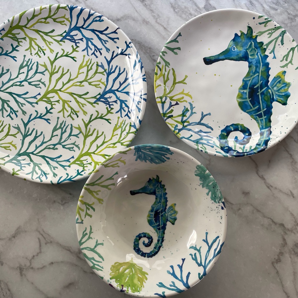 Zak! Melamine 4 Place Settings Sea Escape 12 pieces